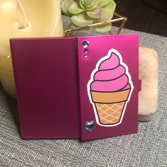 #48 🍦 Ice Cream Pink Metallic Business Card Holder🍦 - Picture 1 of 14